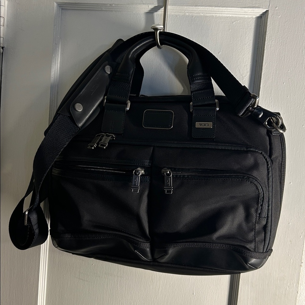 Tumi Alpha Bravo Briefcase Laptop Nylon Leather Black